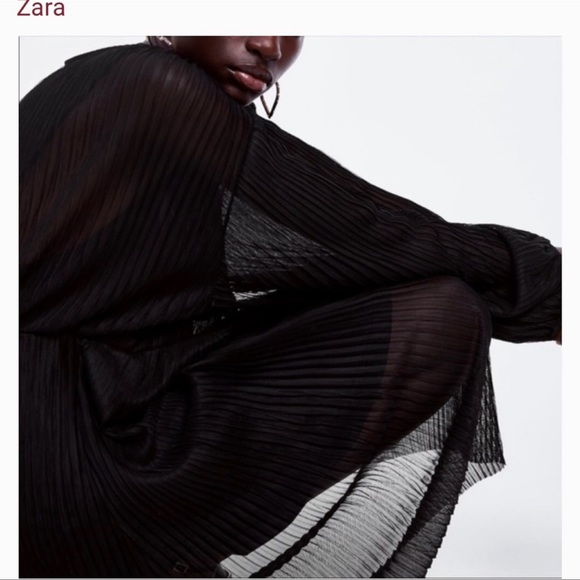 NWOT | ZARA PLEATED MIDI DRESS | SIZE: L - Picture 3 of 5